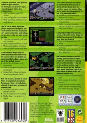 Syndicate (USA, Europe) box cover back